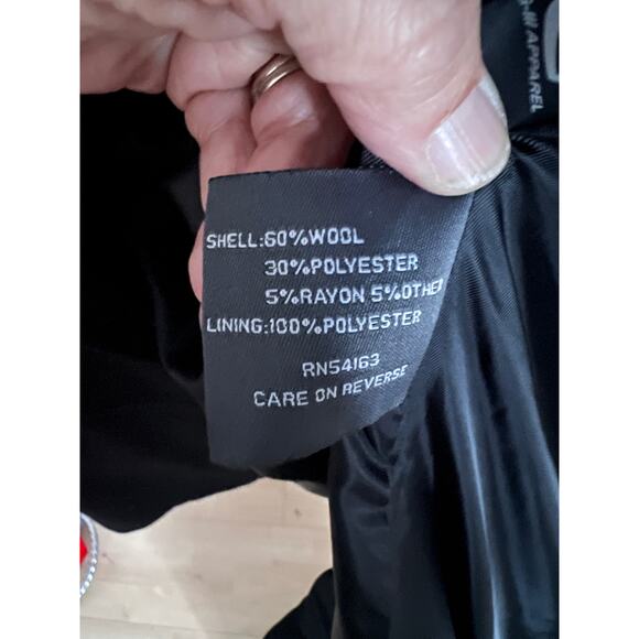 Kenneth Cole Reaction Womens Black Wool Blend Peacoat Size 10 Jacket - Picture 7 of 11